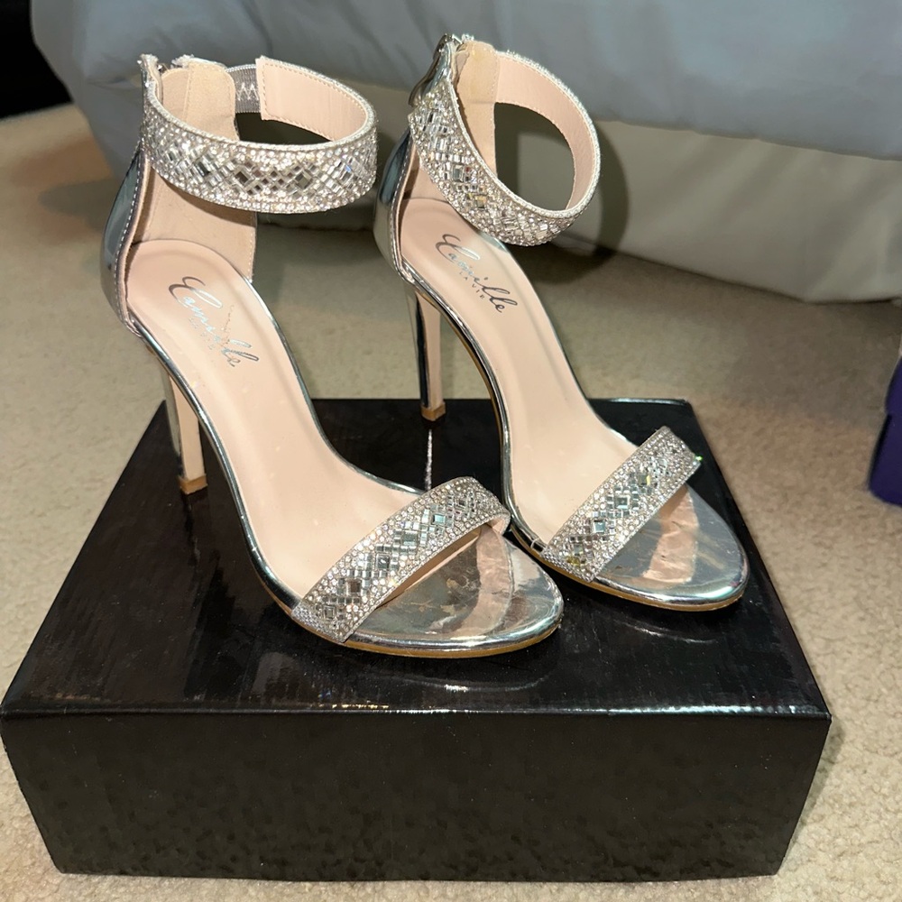 Silver Strappy Heels